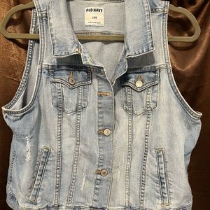 Old Navy denim vest with metal buttons